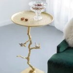 Branch Τραπέζι Βοηθητικό Μέταλλο Ασημί Χρυσό (43x43x71)cm