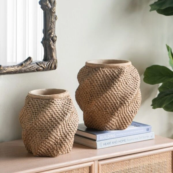 Artekko Cement Καφέ Τσιμεντένιο Κασπώ (21x21x22)cm