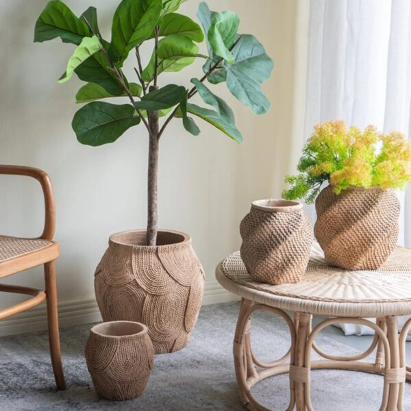 Artekko Cement Καφέ Τσιμεντένιο Κασπώ (21x21x22)cm