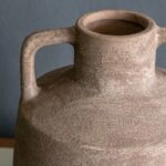 Artekko Candia Γκρι Βάζο από Τερακότα (15.5x15.5x17.5)cm