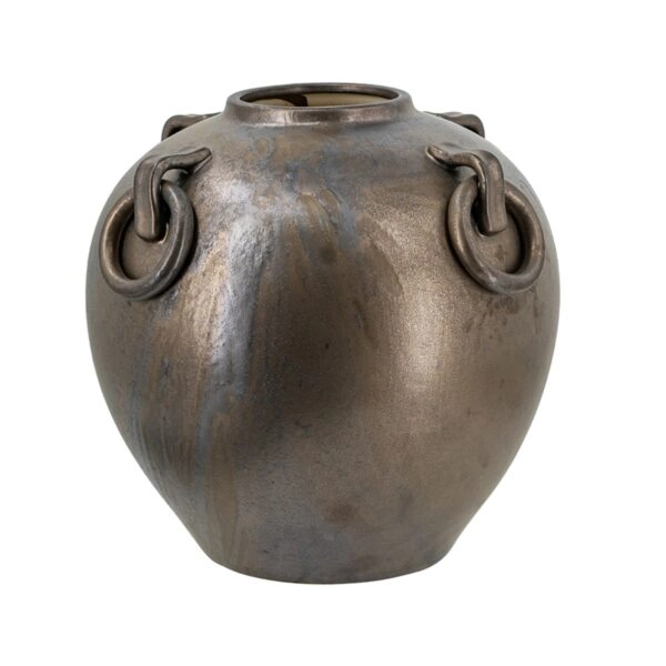 Artekko Candia Μπρονζέ Κεραμικό Βάζο (29x29x31)cm