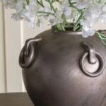 Artekko Candia Μπρονζέ Κεραμικό Βάζο (29x29x31)cm