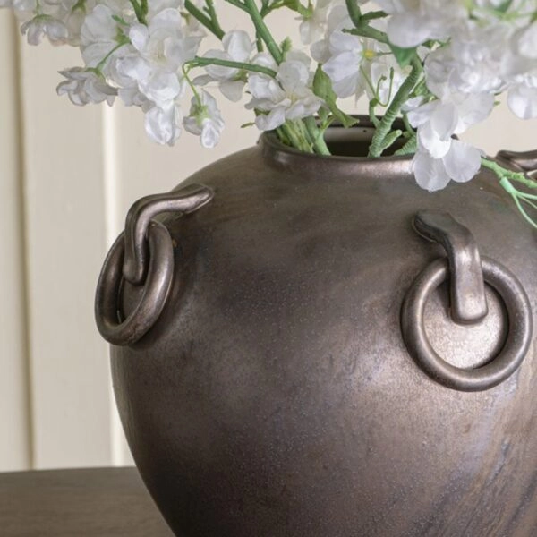 Artekko Candia Μπρονζέ Κεραμικό Βάζο (29x29x31)cm