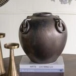 Artekko Candia Μπρονζέ Κεραμικό Βάζο (29x29x31)cm