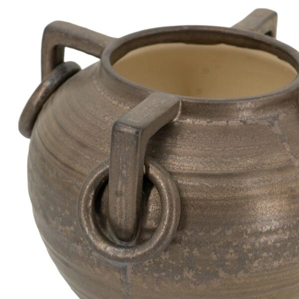 Artekko Candia Μπρονζέ Κεραμικό Βάζο (20.5x20.5x18)cm