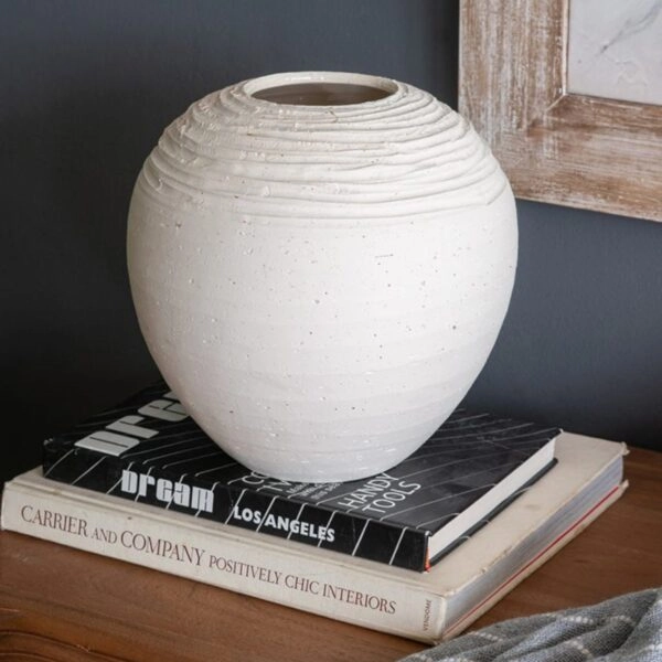 Artekko Antique Λευκό Κεραμικό Βάζο (23.2x23.2x22.2)cm