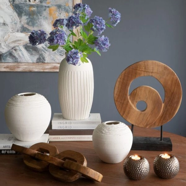 Artekko Antique Λευκό Κεραμικό Βάζο (23.2x23.2x22.2)cm