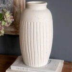 Artekko Antique Λευκό Κεραμικό Βάζο (19.5x19.5x38)cm