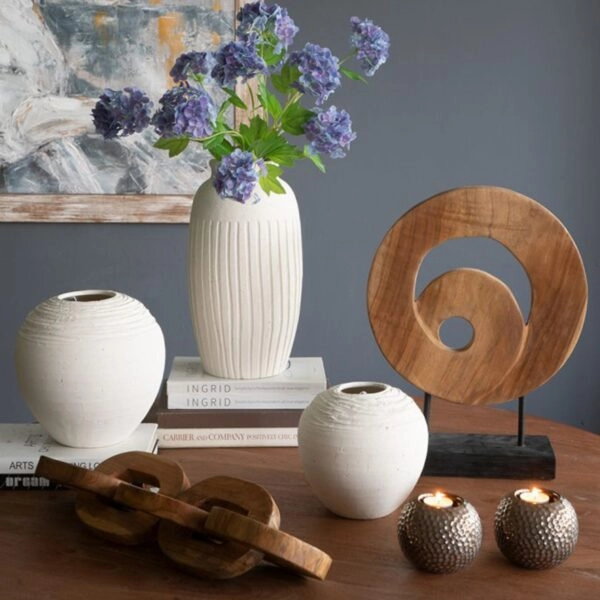 Artekko Antique Λευκό Κεραμικό Βάζο (19.5x19.5x38)cm