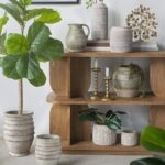 Artekko Antique Βάζο από Τερακότα σε Πράσινη με Μπεζ Αποχρώση (26x26x25)cm