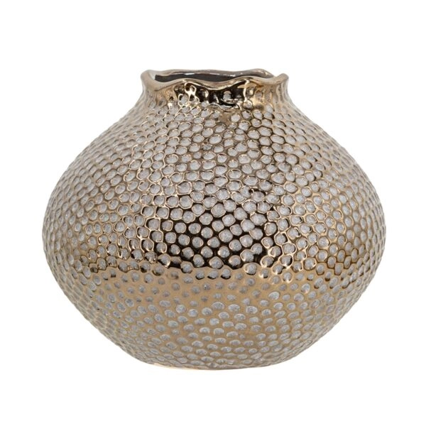 Artekko Lidded Μπρονζέ Κεραμικό Βάζο (21x21x18)cm