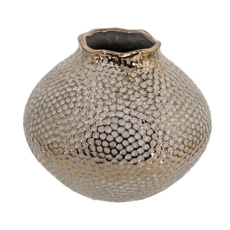 Artekko Lidded Μπρονζέ Κεραμικό Βάζο (21x21x18)cm