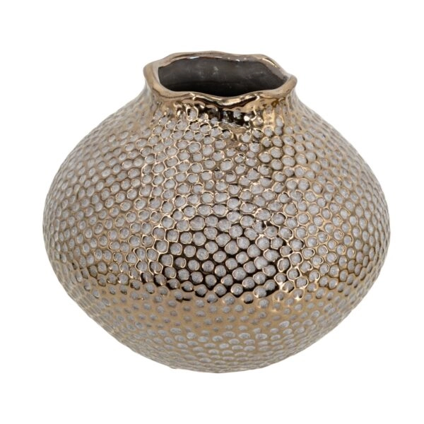 Artekko Lidded Μπρονζέ Κεραμικό Βάζο (21x21x18)cm