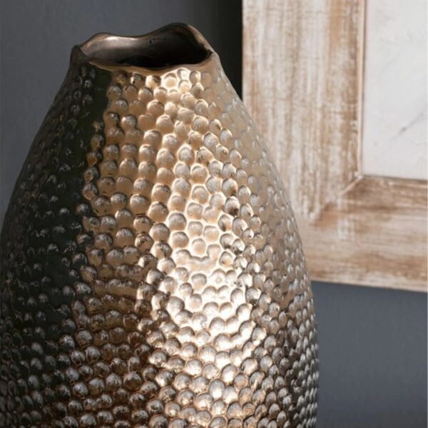 Artekko Lidded Μπρονζέ Κεραμικό Βάζο (18x18x32)cm