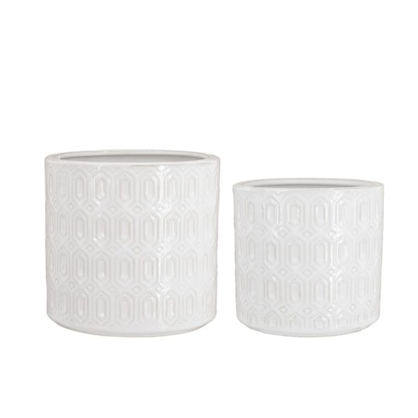 Artekko Planter Λευκά Κεραμικά Κασπώ (18x18x17)cm 2 pcs