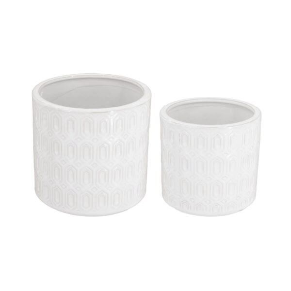 Artekko Planter Λευκά Κεραμικά Κασπώ (18x18x17)cm 2 pcs