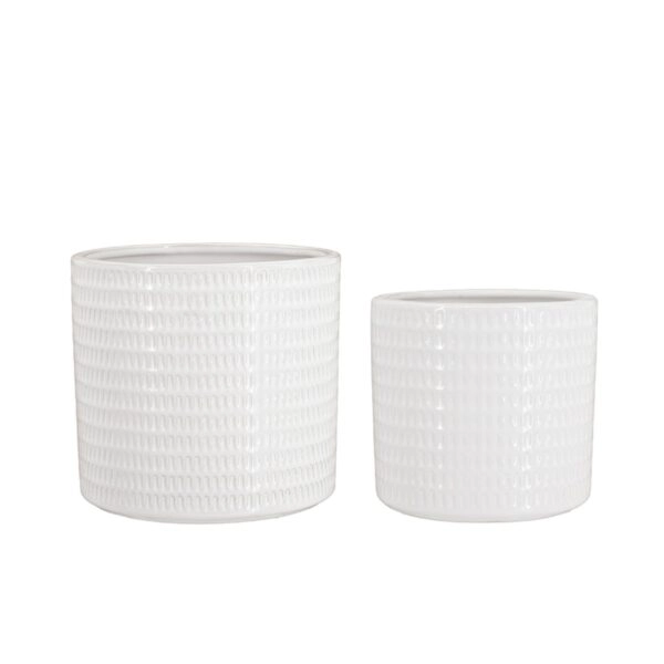 Artekko Planter Λευκά Κεραμικά Κασπώ (18x18x17)cm 2 pcs