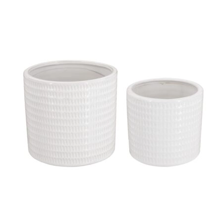 Artekko Planter Λευκά Κεραμικά Κασπώ (18x18x17)cm 2 pcs