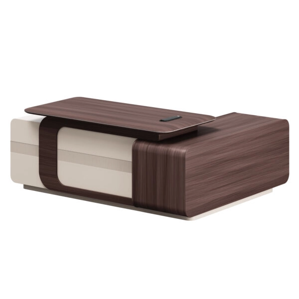 ΓΡΑΦΕΙΟ ΑΡΙΣΤΕΡΗ ΓΩΝΙΑ ΣΕΙΡΑ PRESIDENT HM2147L ΜΕΛΑΜΙΝΗ ΣΕ ΚΑΡΥΔΙ-ΜΠΕΖ 200x160x76Υεκ