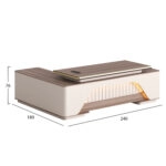 ΓΡΑΦΕΙΟ ΔΕΞΙΑ ΓΩΝΙΑ ΣΕΙΡΑ SUPERON HM2137R ΜΕΛΑΜΙΝΗ ΜΠΕΖ--LED ΦΩΤΙΣΜΟΣ 240x180x76Υεκ.