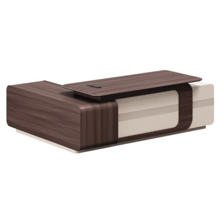 ΓΡΑΦΕΙΟ ΔΕΞΙΑ ΓΩΝΙΑ ΣΕΙΡΑ PRESIDENT HM2146R ΜΕΛΑΜΙΝΗ ΣΕ ΚΑΡΥΔΙ-ΜΠΕΖ 240x180x76Υεκ