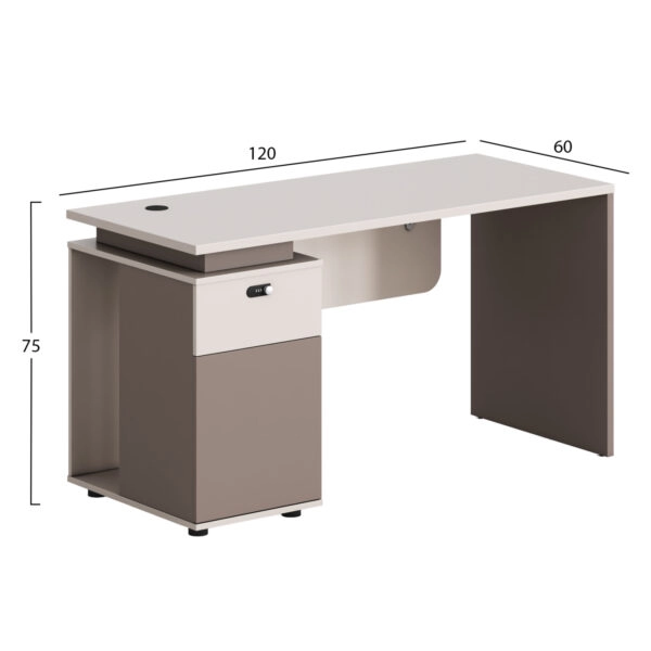 ΓΡΑΦΕΙΟ ΜΕ ΑΡΙΣΤΕΡΟ ΝΤΟΥΛΑΠΙ NEWLINE HM18274L ΜΕΛΑΜΙΝΗ ΕΚΡΟΥ-ΑΝΟΙΧΤΟ ΚΑΦΕ 120x60x75Υ