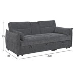 ΚΑΝΑΠΕΣ ΚΡΕΒΑΤΙ 2-ΘΕΣΙΟΣ VELAR HM3305.01 ΓΚΡΙ ΥΦΑΣΜΑ 208x86x85Υεκ.