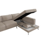 ΚΑΝΑΠΕΣ ΚΡΕΒΑΤΙ ΔΕΞΙΑ ΓΩΝΙΑ ZENORA HM3337.03R ΜΠΕΖ ΥΦΑΣΜΑ 304x212x80Υεκ