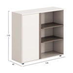 ΝΤΟΥΛΑΠΙ/ΒΙΒΛΙΟΘΗΚΗ NEWLINE HM18282 ΜΕΛΑΜΙΝΗ ΛΕΥΚΗ & ΑΝΟΙΧΤΟ ΚΑΦΕ 120x40x110Υεκ.