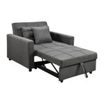 ΠΟΛΥΘΡΟΝΑ-ΚΡΕΒΑΤΙ MERO HM3306.01 ΓΚΡΙ ΥΦΑΣΜΑ 98x85x88Υεκ.