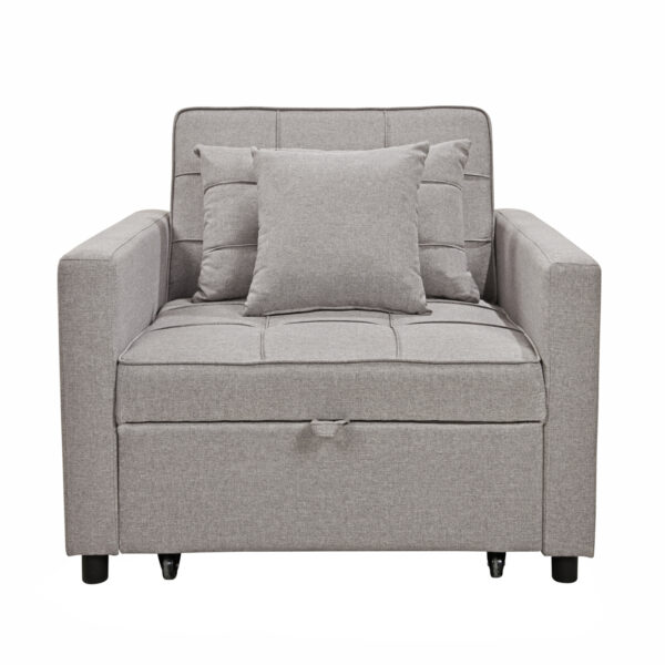 ΠΟΛΥΘΡΟΝΑ-ΚΡΕΒΑΤΙ MERO HM3306.03 ΜΠΕΖ ΥΦΑΣΜΑ 98x85x88Υεκ.