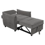 ΠΟΛΥΘΡΟΝΑ-ΚΡΕΒΑΤΙ ORYN HM3307.01 ΓΚΡΙ ΥΦΑΣΜΑ 89x85x84Υεκ.