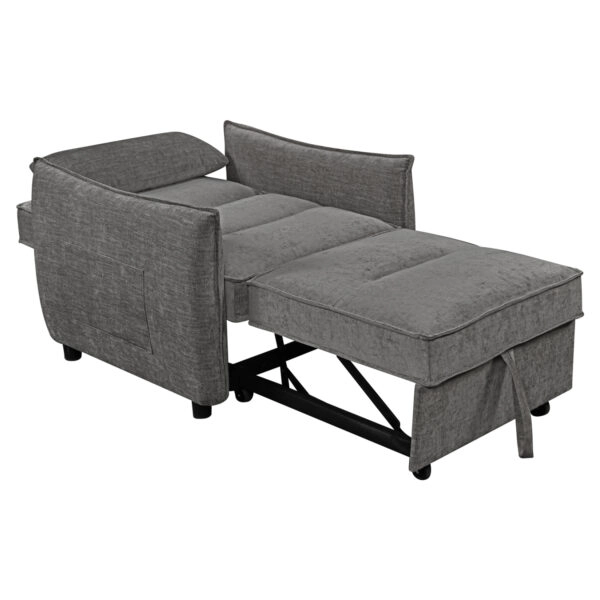 ΠΟΛΥΘΡΟΝΑ-ΚΡΕΒΑΤΙ ORYN HM3307.01 ΓΚΡΙ ΥΦΑΣΜΑ 89x85x84Υεκ.