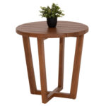 ΤΡΑΠΕΖΙ ΜΕΣΗΣ ΣΤΡΟΓΓΥΛΟ KOLIN HM6629 ΞΥΛΟ TEAK ΣΕ ΦΥΣΙΚΟ Φ65x65Υεκ.