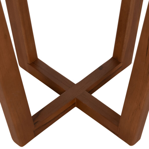 ΤΡΑΠΕΖΙ ΜΕΣΗΣ ΣΤΡΟΓΓΥΛΟ KOLIN HM6629 ΞΥΛΟ TEAK ΣΕ ΦΥΣΙΚΟ Φ65x65Υεκ.