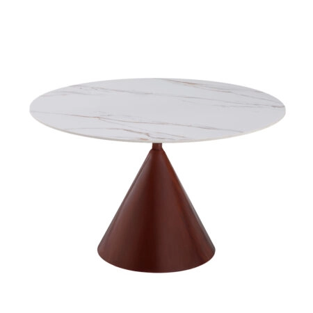 NOISETTE ΤΡΑΠΕΖΙ ΛΕΥΚΟ ΜΕ ΟΨΗ ΜΑΡΜΑΡΟΥ 120x120x76cm