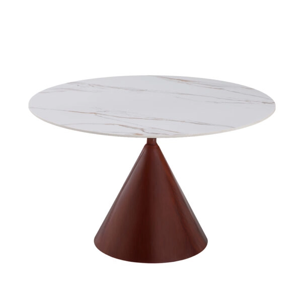 NOISETTE ΤΡΑΠΕΖΙ ΛΕΥΚΟ ΜΕ ΟΨΗ ΜΑΡΜΑΡΟΥ 120x120x76cm