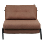 Πολυθρόνα-κρεβάτι Fancy ύφασμα σε απόχρωση καφέ με μαύρο πόδι 95x98x70εκ