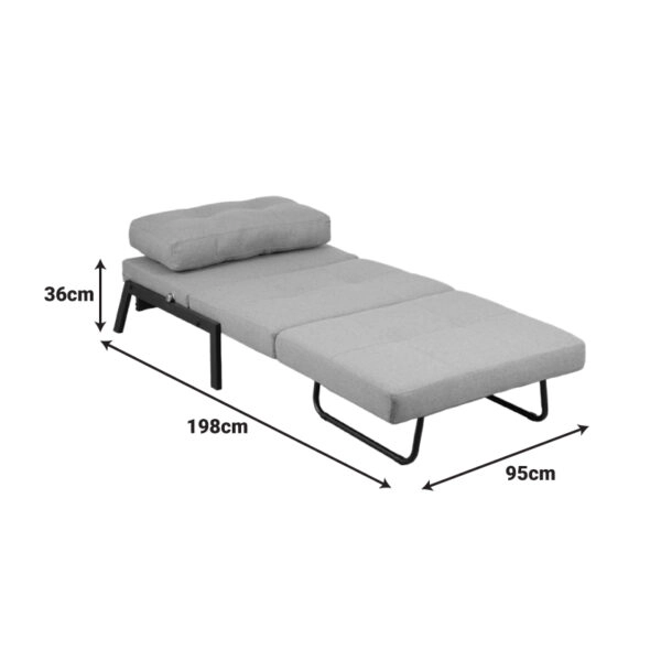 Πολυθρόνα-κρεβάτι Fancy ύφασμα σε απόχρωση καφέ με μαύρο πόδι 95x98x70εκ