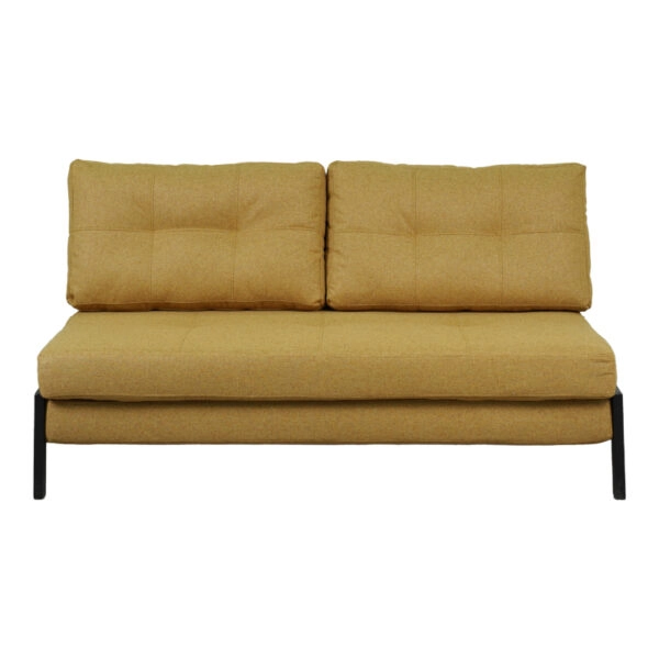 Καναπές 2θέσιος-κρεβάτι Fancy  ύφασμα σε κίτρινη απόχρωση με μαύρο πόδι 150x92x77εκ