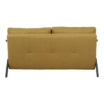 Καναπές 2θέσιος-κρεβάτι Fancy  ύφασμα σε κίτρινη απόχρωση με μαύρο πόδι 150x92x77εκ