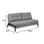 Καναπές 2θέσιος-κρεβάτι Fancy  ύφασμα σε κίτρινη απόχρωση με μαύρο πόδι 150x92x77εκ