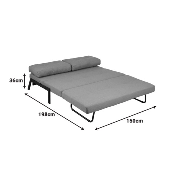 Καναπές 2θέσιος-κρεβάτι Fancy  ύφασμα σε κίτρινη απόχρωση με μαύρο πόδι 150x92x77εκ