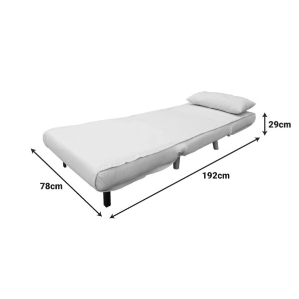 Πολυθρόνα-κρεβάτι Josuane γκρι μπεζ βελούδο και ξύλινο πόδι σε μαύρη απόχρωση 78x80x81εκ