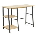 Γραφείο εργασίας Ferje με ράφια mdf σε φυσική με μαύρη απόχρωση 100x48x75εκ