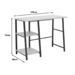 Γραφείο εργασίας Ferje με ράφια mdf σε φυσική με μαύρη απόχρωση 100x48x75εκ