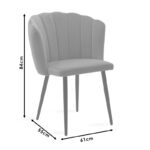 Καρέκλα Esme  βελούδο ροζ-μαύρο πόδι