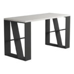 Γραφείο Honey  σε λευκή-ανθρακί απόχρωση 137x60x75εκ