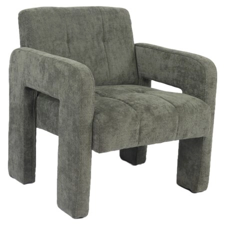 Πολυθρόνα ArteLibre VELORA Πράσινο Ύφασμα/Ξύλο 75x68x69cm