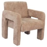 Πολυθρόνα ArteLibre VELORA Μπεζ Ύφασμα/Ξύλο 75x68x69cm